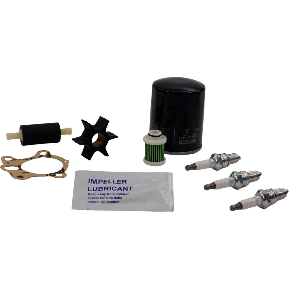 SeaTec, Yamaha F30B/F40F Servicekit 2009+ - Oliefilter, Brændstoffilter, Tændrør, Impeller