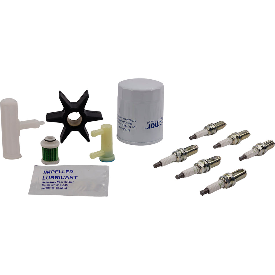 SeaTec, Yamaha Servicekit F225F/B, F250D, F300B/C - Oliefilter, Brændstoffilter, Tændrør, Impeller