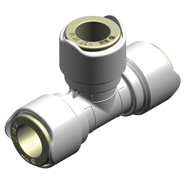 Whale, T-koppling 15mm, 100 st, Halvstyv plast, Tål 4 bar (60 Psi)