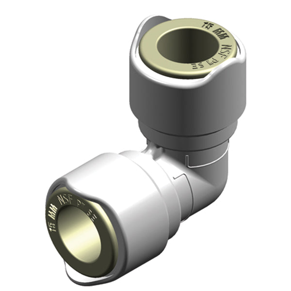 Whale, Vinkelanslutning 15 mm, 100 st, Halvstyv plast, Tål upp till 4 bar