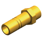 Whale adapter han 3/8'' gevind i messing, set forfra med klar baggrund.