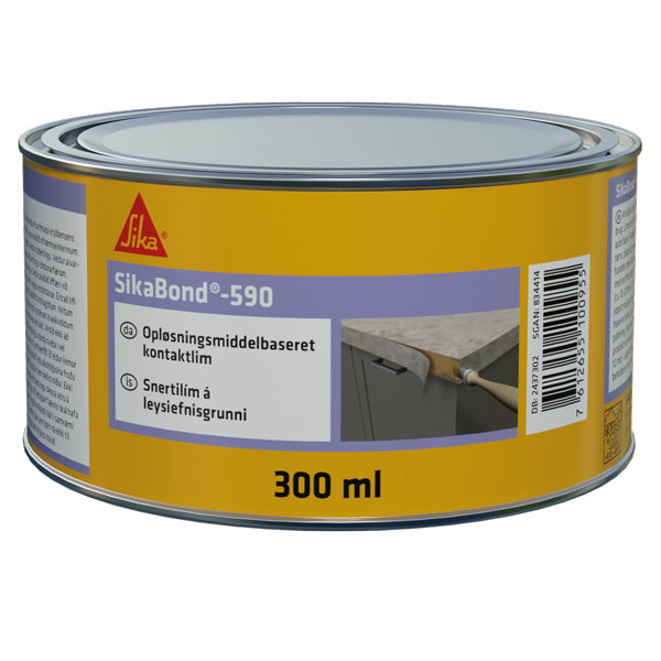 Sika, Sikabond 590 Kontaktlim, Beige, 300 ml, För PVC, trä, läder, gummi
