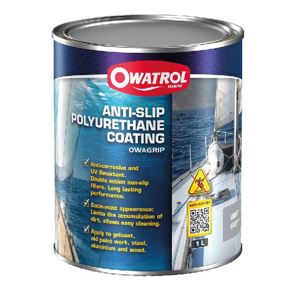 Owatrol, Owagrip, Halkskyddande polyuretanfärg, Vit, 1L