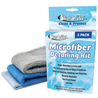 Star Brite microfiber kludesæt bestående af tre 40 x 40 cm klude i blå farve.