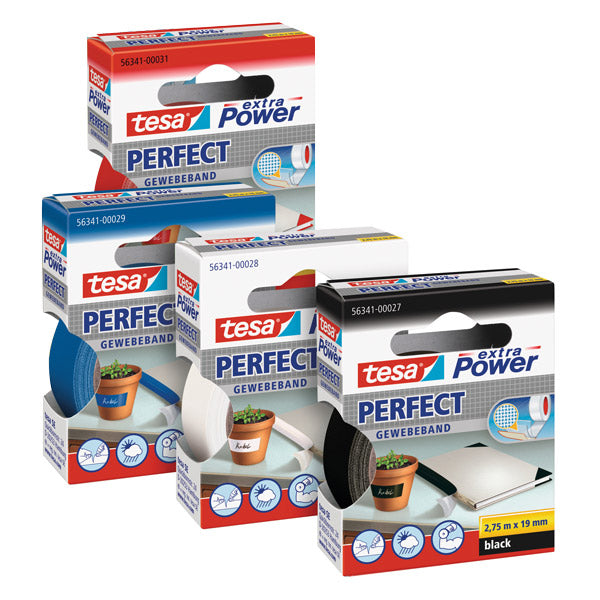 Tesa, Canvas-tejp, 19mm, vit, 2,75 m