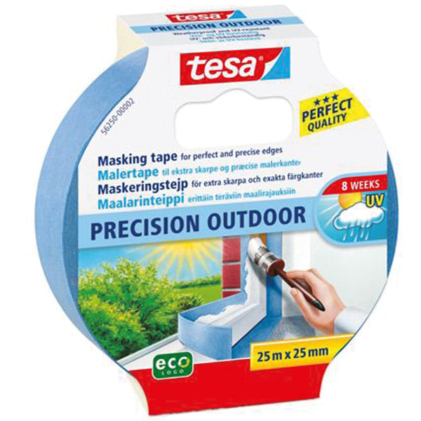 Tesa, Målartejp Precision Outdoor, 25mm x 25m, Miljövänlig, UV-beständig