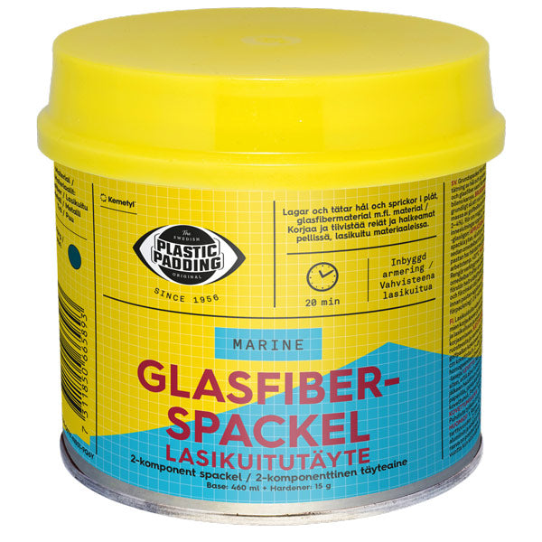Plastic Padding, glasfiberfyllmedel för plast- och metallreparationer, 460 ml