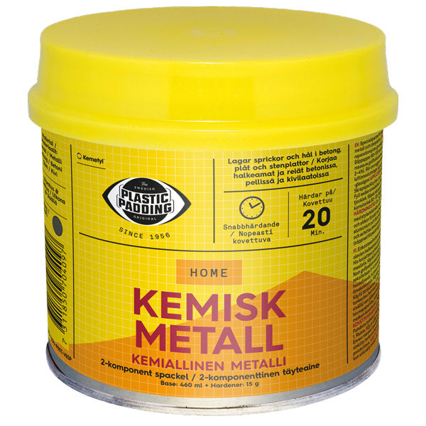 Plastspackel, kemisk metall, 460ml - Reparation av betong, stål och sten