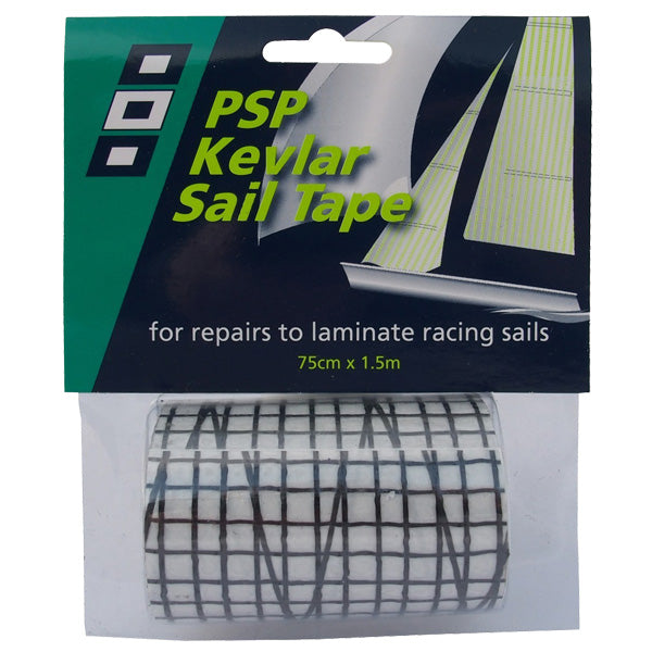 PSP, Kevlar Sail Tape, transparent/svart, 75 mm, 1,5 m