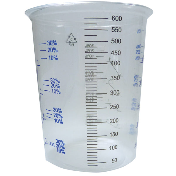 SeaTec, Blandningsbägarset 600 ml, 25 st, Lösningsmedelsbeständig med graderad skala