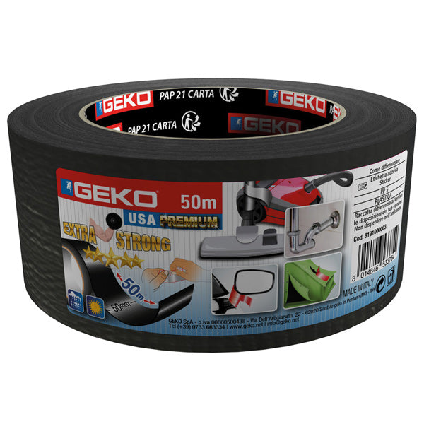Geko, Repair vävtejp svart 50mm x 50m
