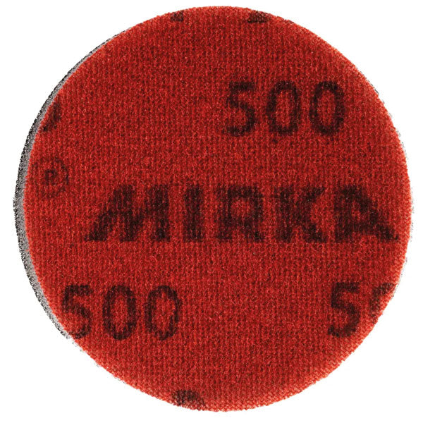 Pakken med 20 stk. Mirka sandpapir set fra siden