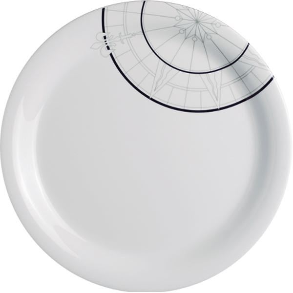 Marine Business, Middagstallrik Ø26cm Polaris, 6-pack, splitterfri melamin med kompassmönster