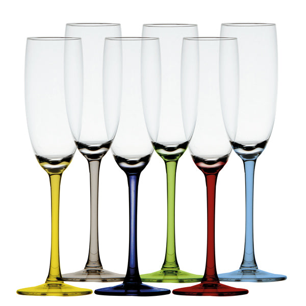 Marine Business, Party Champagneglas, Brytsäkra Ecozen, 22 cm, 170 ml, 6 st, Färgglada basfärger