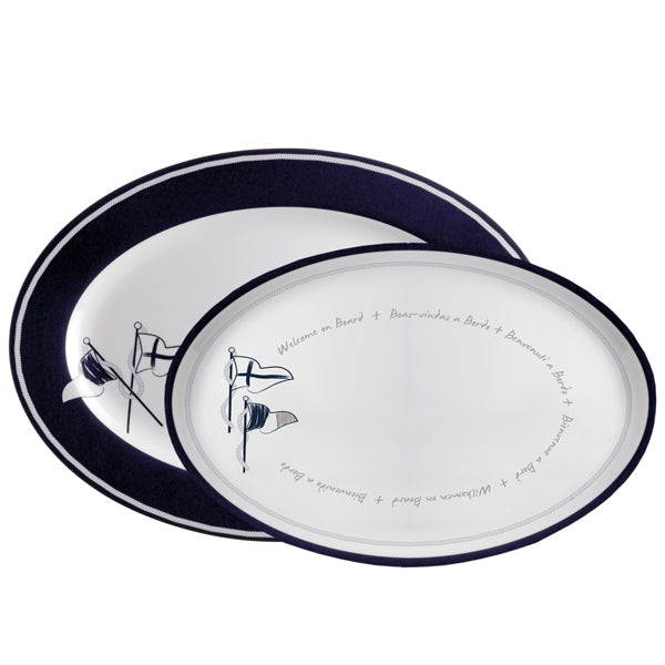 Marine Business, Welcome on Board serveringsfat, 2 st, splitterfri melamin, 30x22/35x25 cm