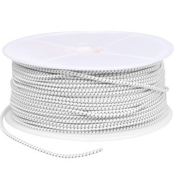 SeaTec, Elastiskt snöre vit/svart 4 mm - 100 m